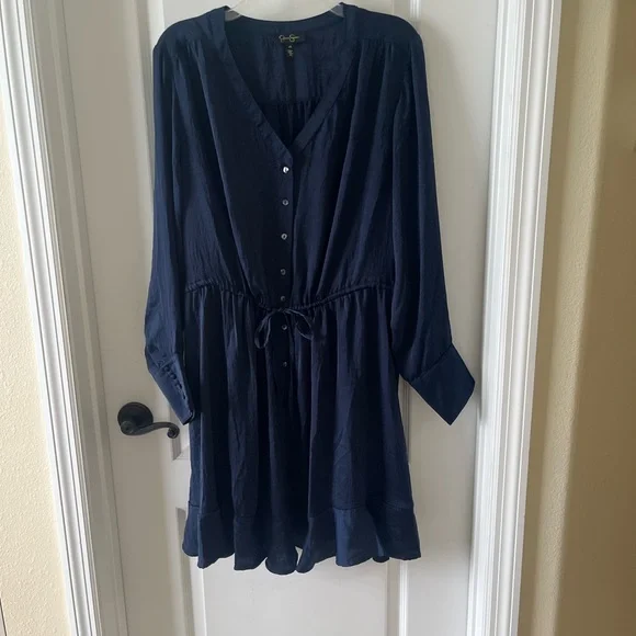 jessica simpson navy blue dress Jessica Simpson Size X Small Misses Short Sleeve Dress